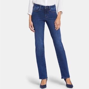 NYDJ Marilyn Straight Jeans Lift Tuck Shapewear Stretch Slimming Denim 14 Staple
